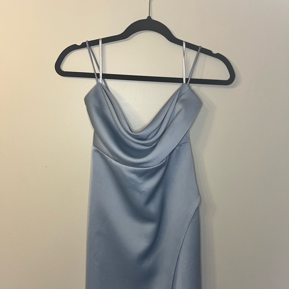 BHLDN Remy Cowl Neck Blue Slit Gown - Worn Once - Picture 4 of 6
